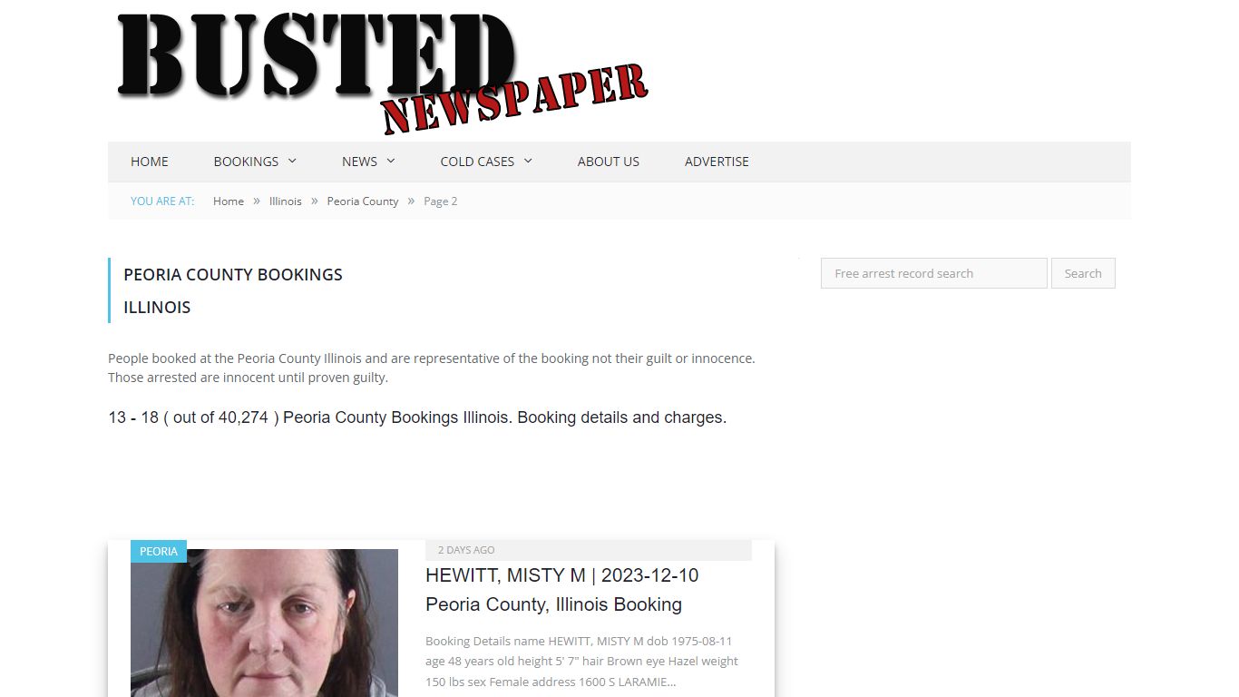 Peoria County, IL Mugshots - page 2 - BUSTEDNEWSPAPER.COM
